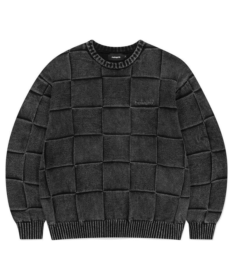 mahagrid(マハグリッド)の「PIGMENT CHECKERBOARD KNIT SWEATER(Tops)」