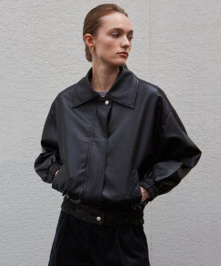 VEGAN LEATHER BLOUSON_BLACK