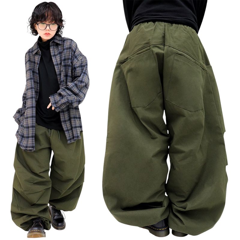 wide back pocket cotton pintuck pants