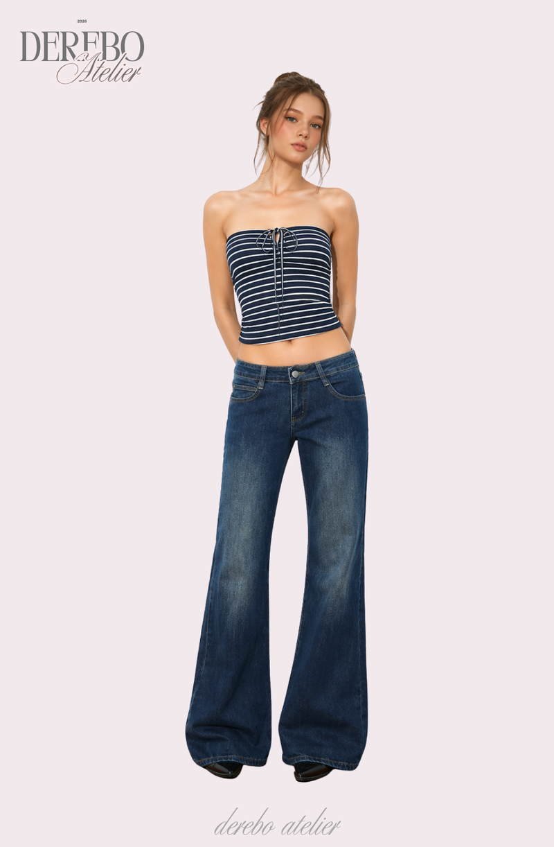 deep blue flow bootcut denim pants, regular (REGULAR)
