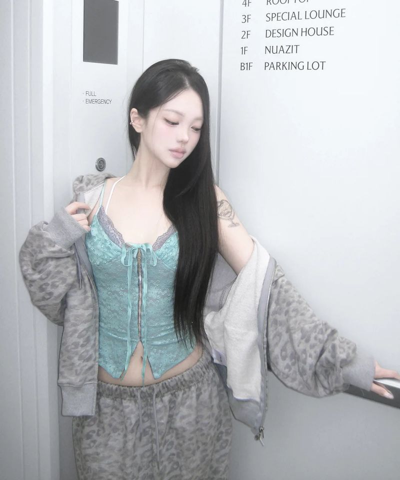 lover lace corset top (4colors)