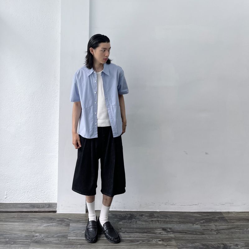 Structured Diagonal Seam Shirt