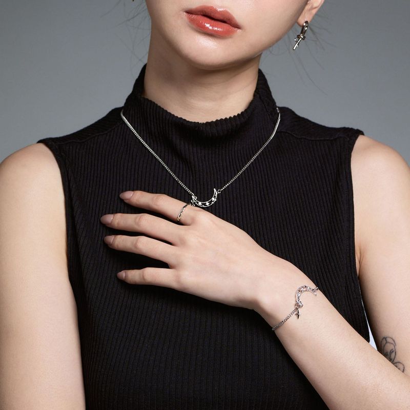 Drop Half Moon Necklace