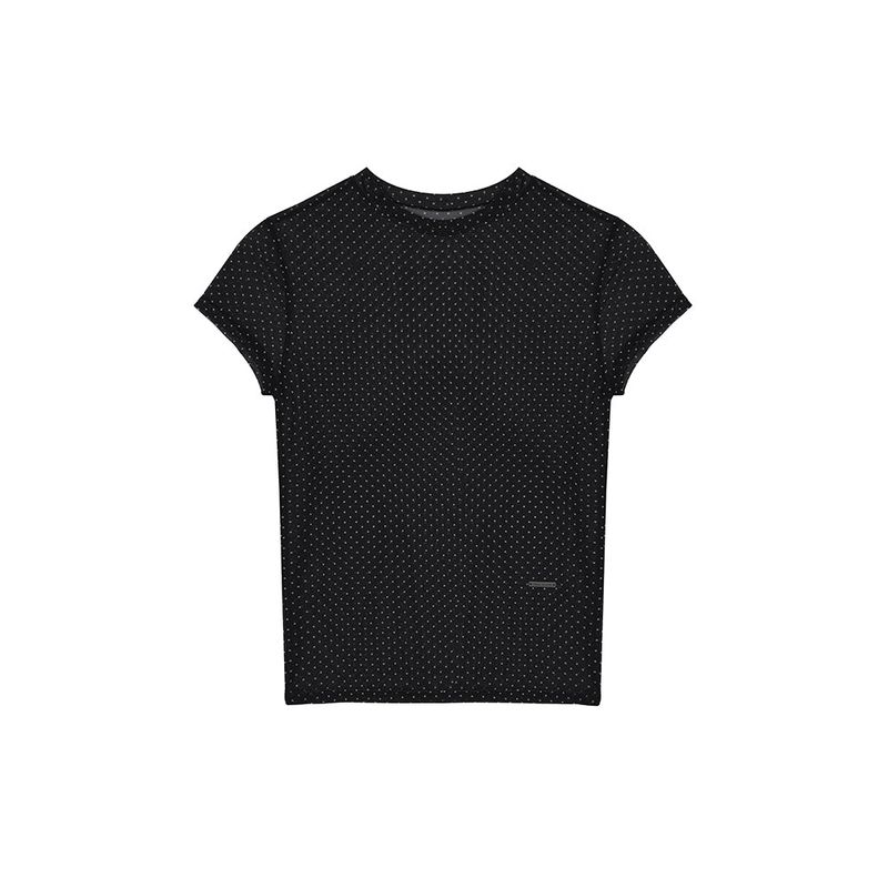DOTS MOCK NECK HALF TOP_IVORY