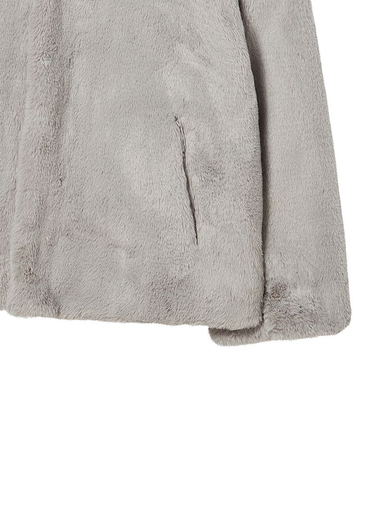 COLLAR FUR JACKET GREY