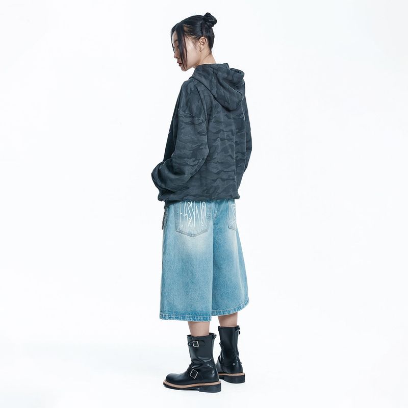 Rhinestone Camo Hoodie - CHARCOAL