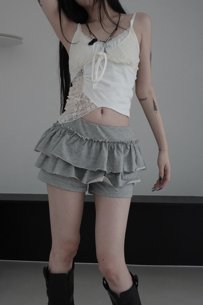cancan skirt pants (2color)