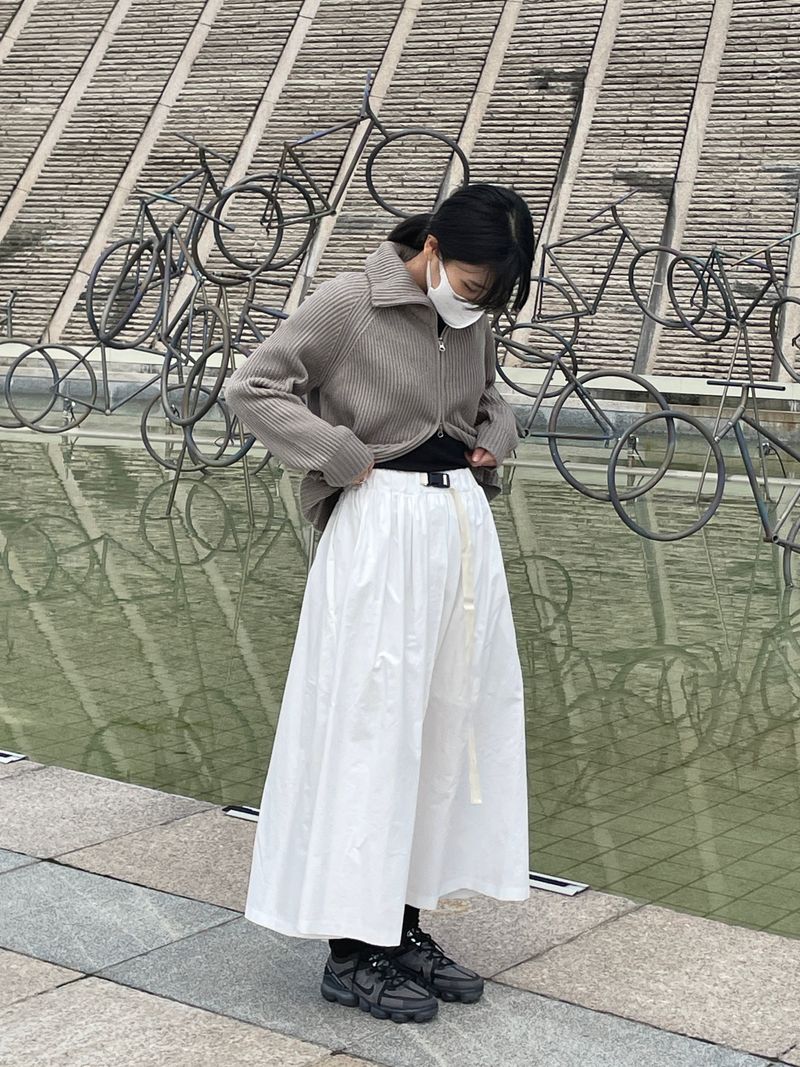 Turtleneck knitwear zip-up