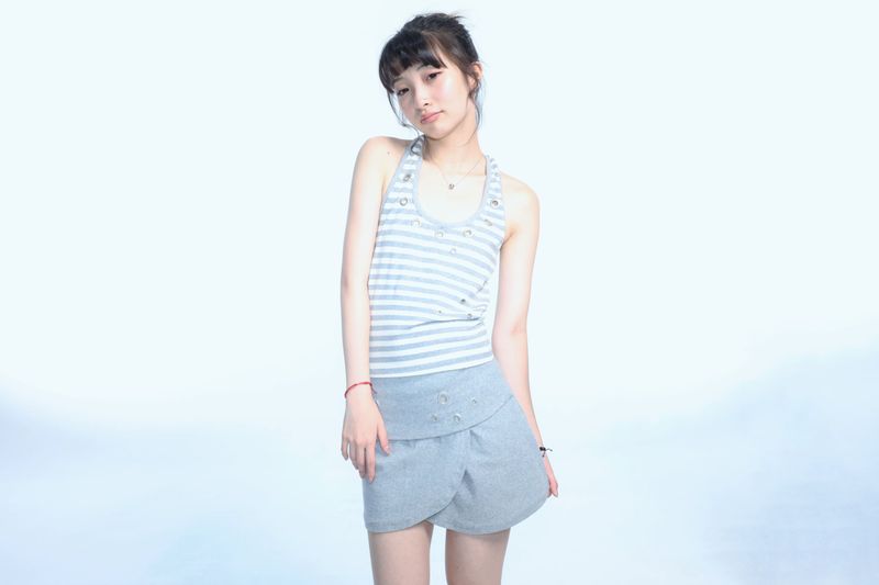 Eyelet 2 - Way Wrap Skirt - Gray