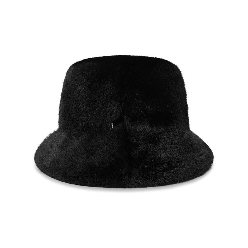 VA Long Label Fur Bucket Hat / Black