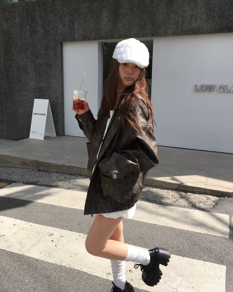 [Made] Rene leather jacket -brown