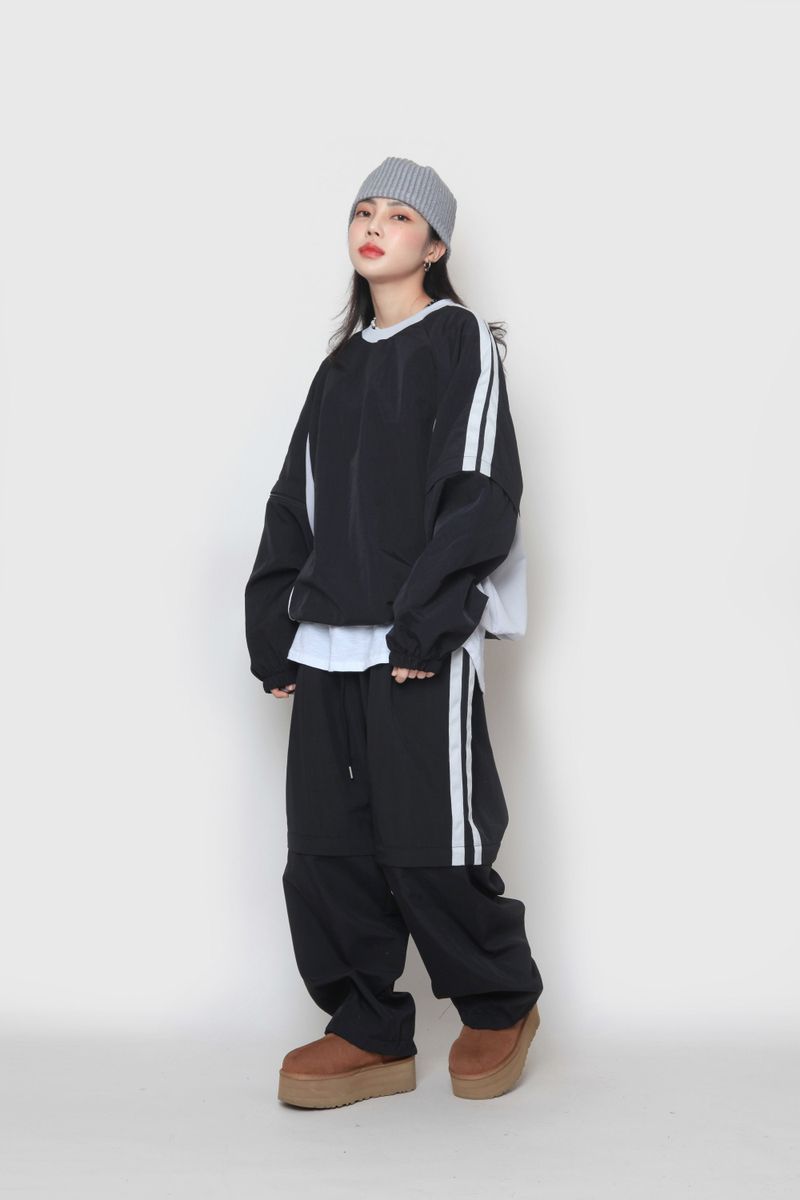 two-way nylon sweatshirt