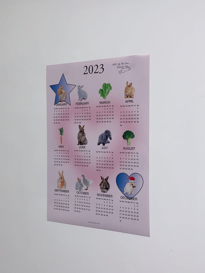 2023 RABBIT CALENDAR POSTER