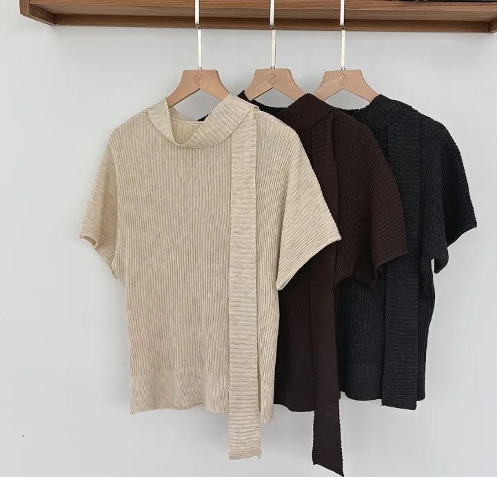Landy Two-Way Ribbon Tie Ribbed Knit