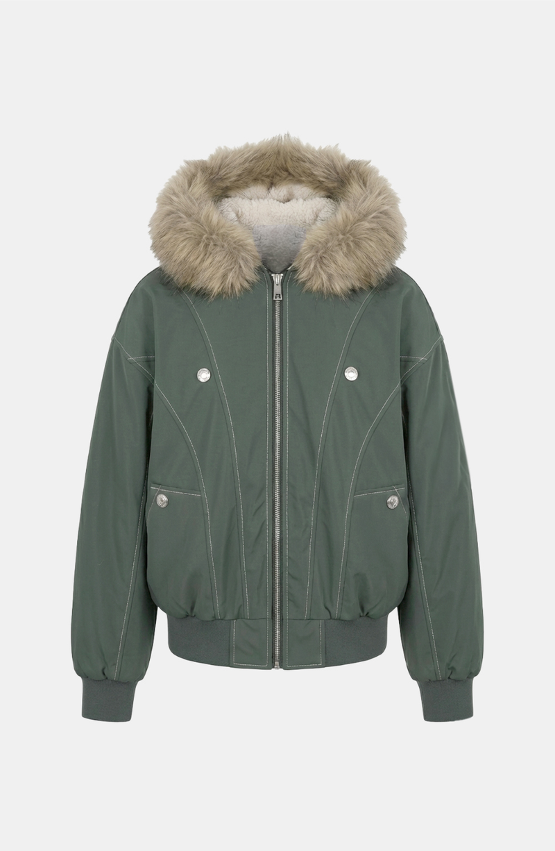 Berlin Fur Trimmed Padded Jumper