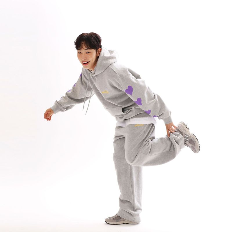 ラビングエンブレイス スウェットパンツ_メランジ グレイ