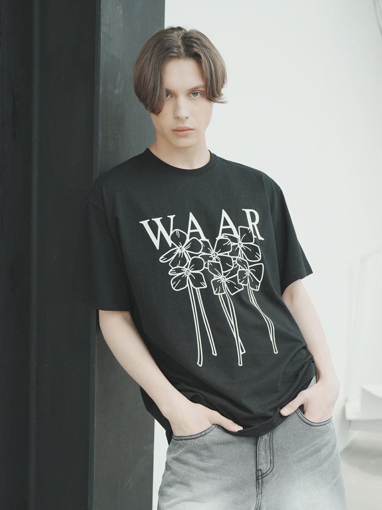 T1012 M FLOWER T-SHIRT_BLACK