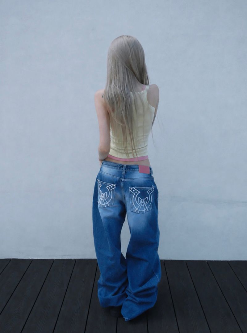 true hoop pink denim