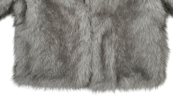 [Lining Quilting] Celan Hairy Fur Collar Jacket