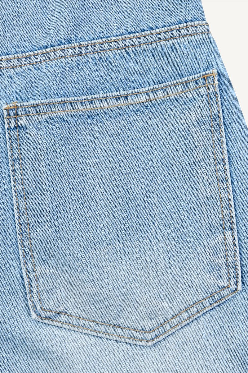 Air Blue Washed Denim Bermuda Pants