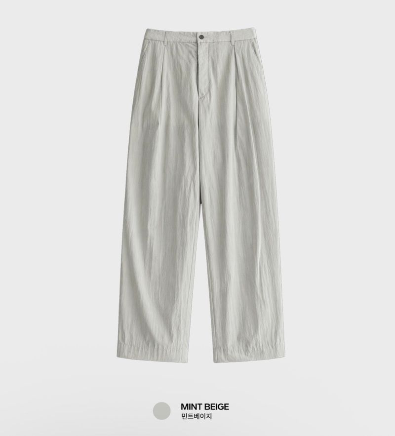 ルックエバーアイスバックバンディングピンタックワイドフィットスラックス