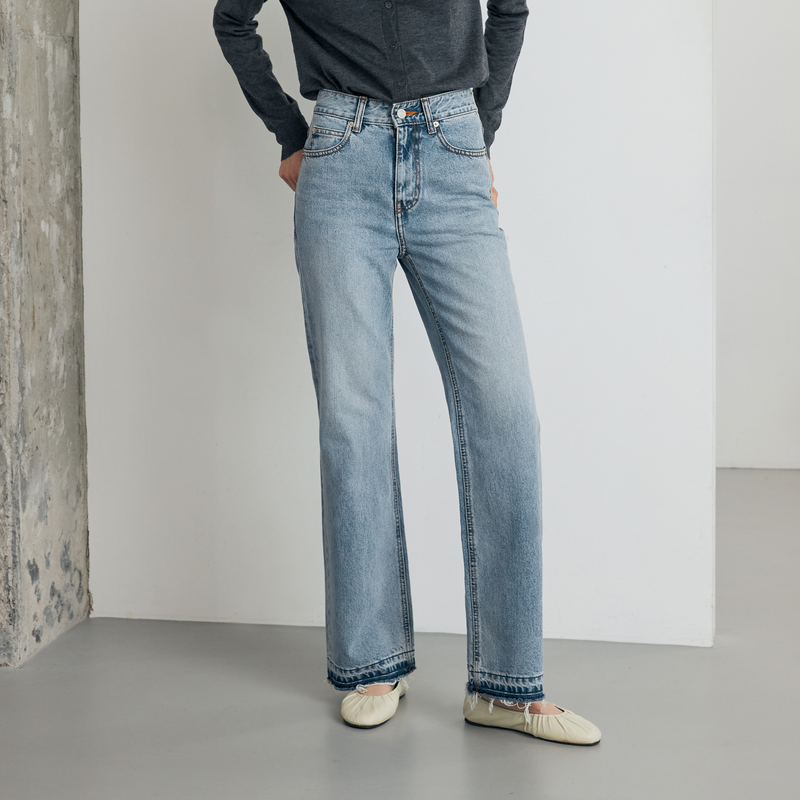 Western semi wide jeans - SW001