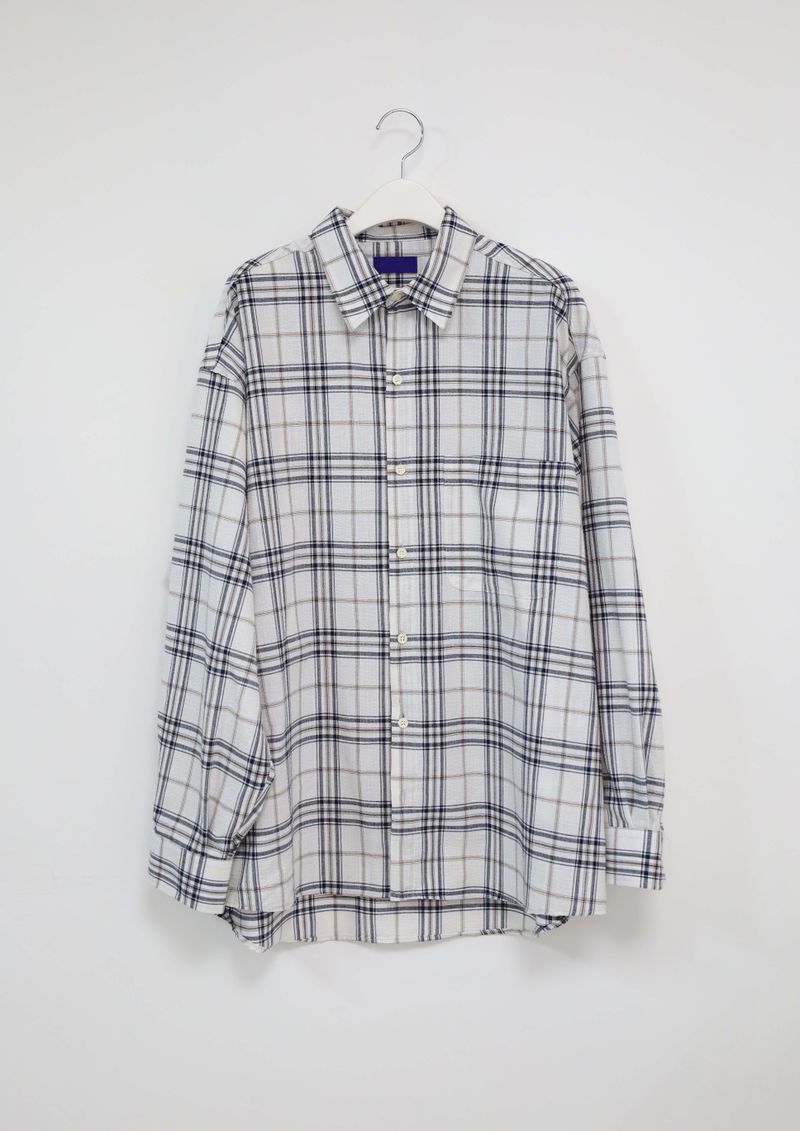 (UNISEX)Nerdy Oversized Checkered Shirt