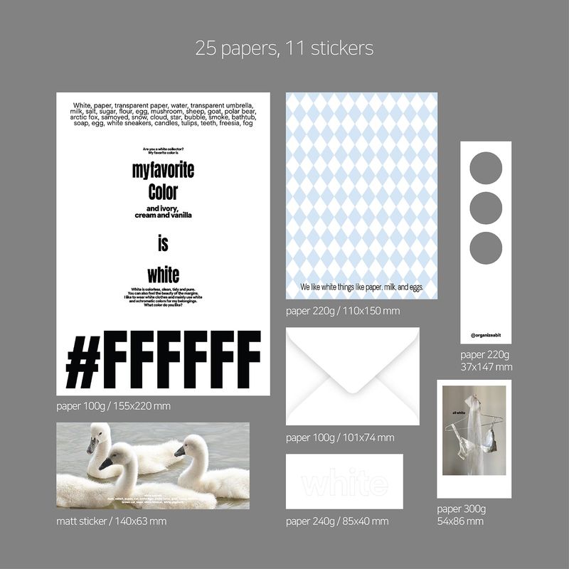 oab tone pack white / scrap sticker set