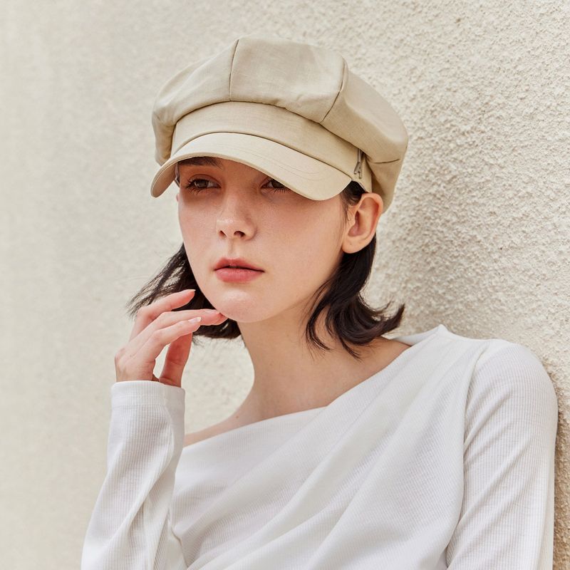 VARZAR(バザール)の「VA Stud Newsboy Cap / Beige(Hats)」