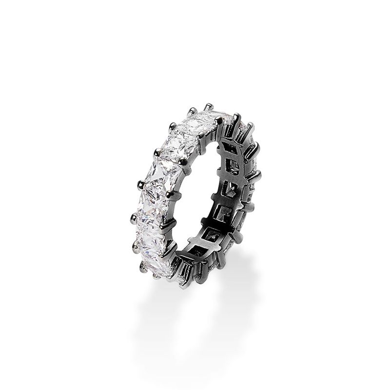 [KANG DANIEL] Square Prong Setting Ring (black silver)