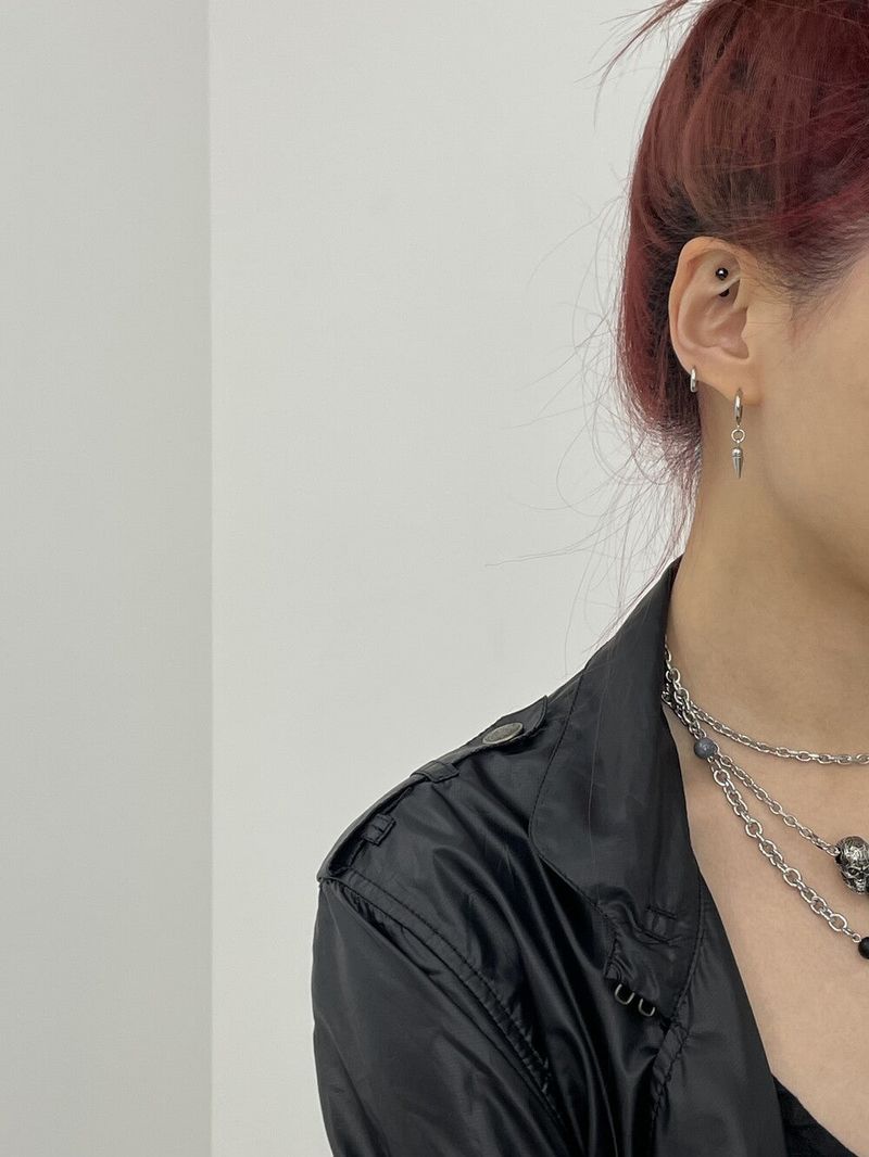 Surgical steel circular cone ring earring