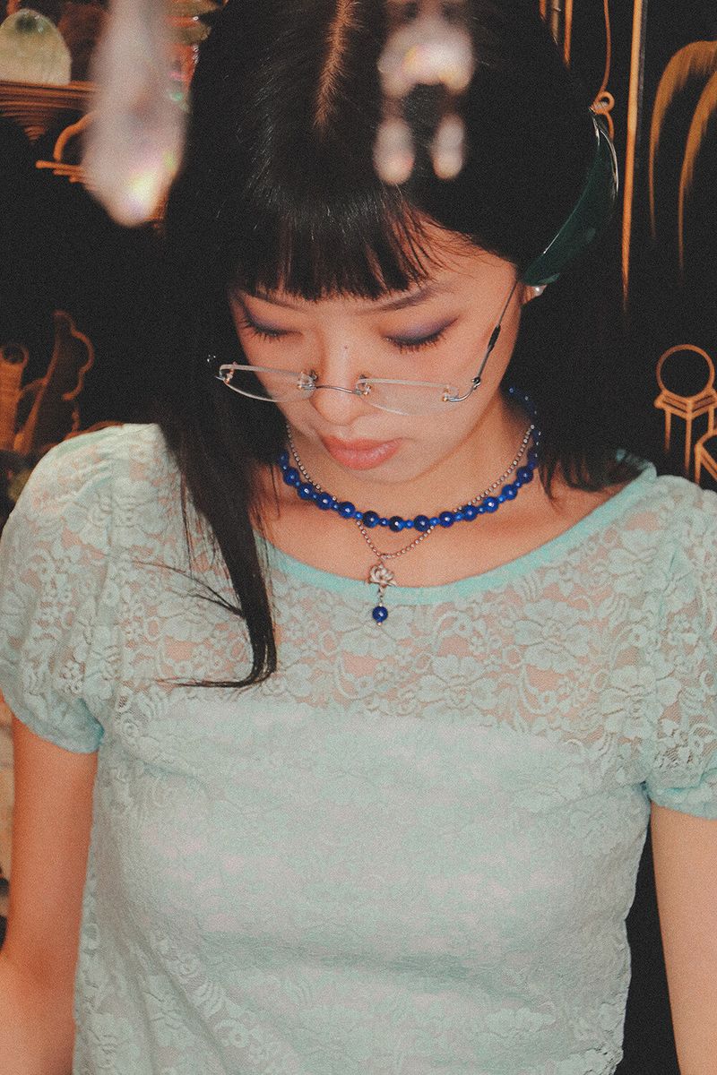 紅煙 Suryeon necklace (2way) (Black/Blue)