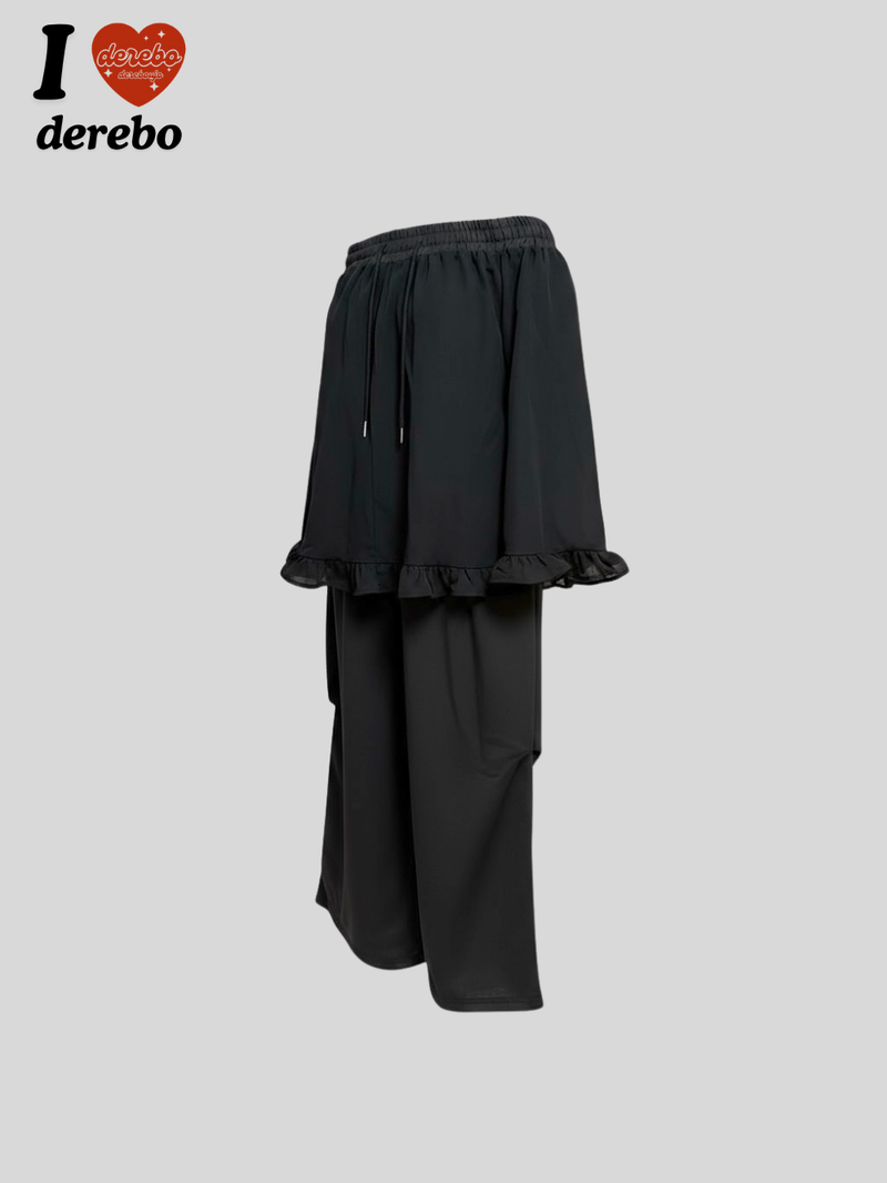 Chiffon Wrap Layered Banding Pants