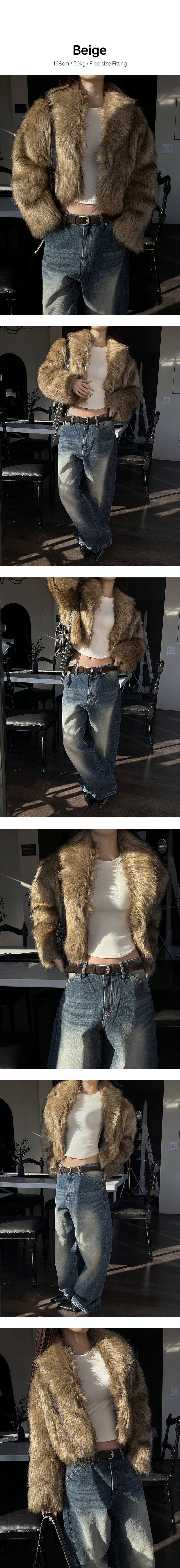 [F/W] Brush fake fur jacket 