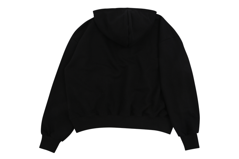 Black button hoodie