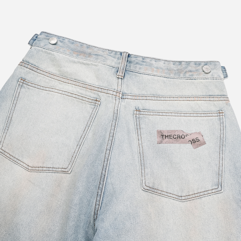Sticker Print Denim Pants