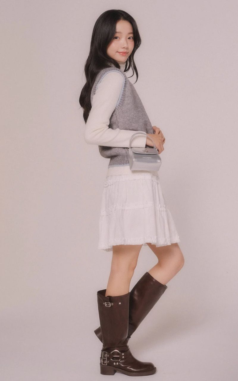 SIMPLE LINE KNIT VEST (Navy)