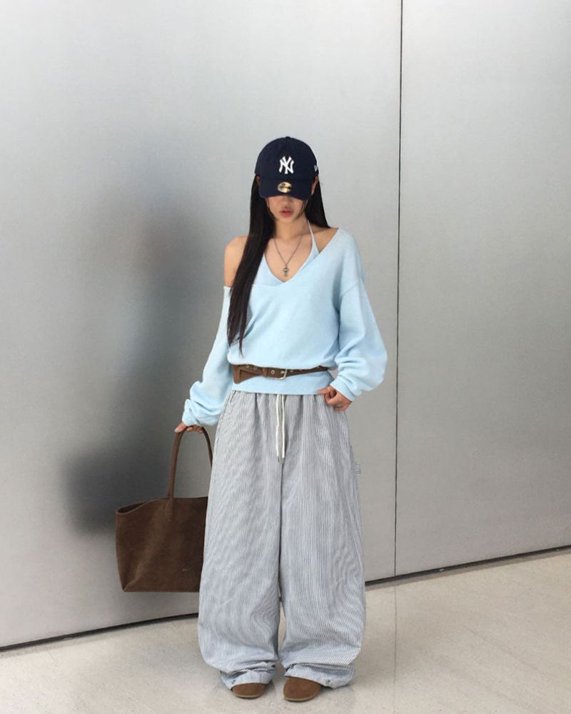 V-Neck Knit & Tank Top Set