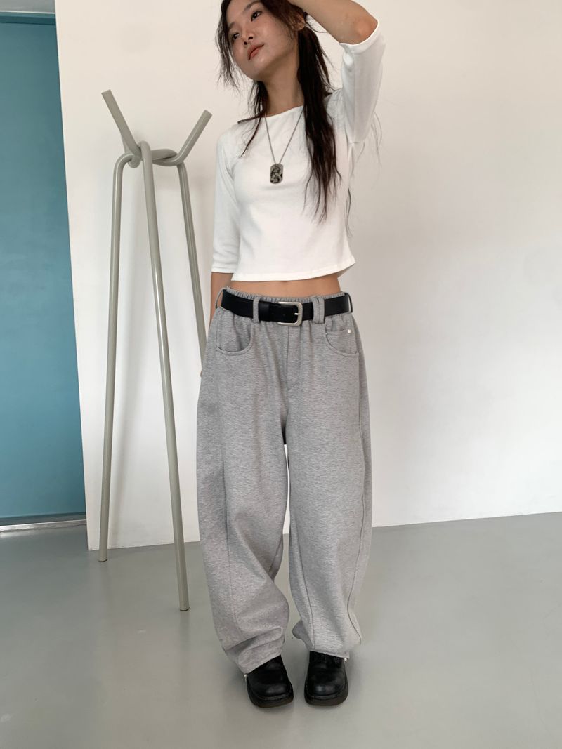BOAT NECK MID SLEEVE TEE (4C)