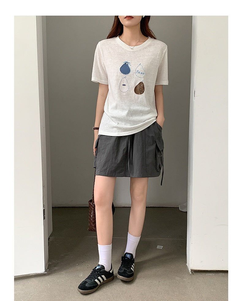 Cute Pear Art Crew Neck T-Shirt