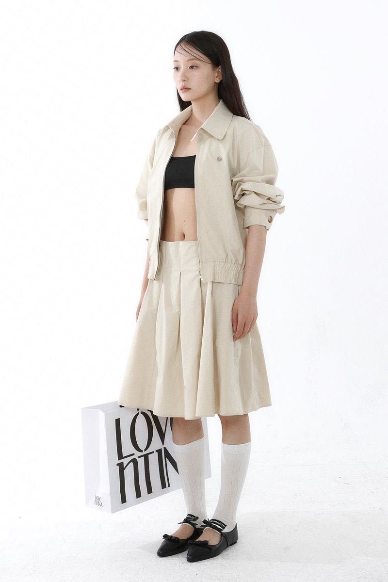 SMOKE MIDI SKIRT_BEIGE