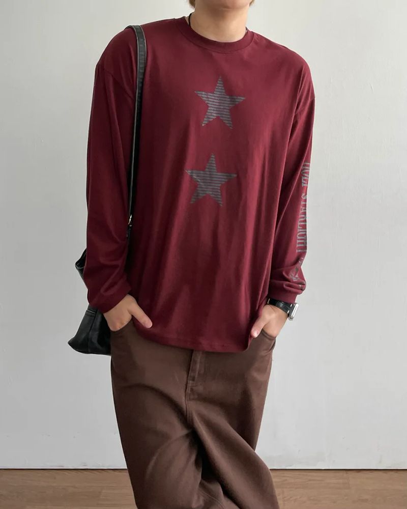 Star Print Long Sleeve T