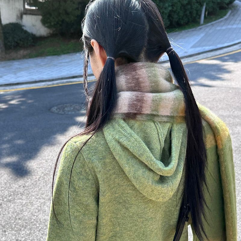 [4 colors] Pran Winter Long Checkered Muffler