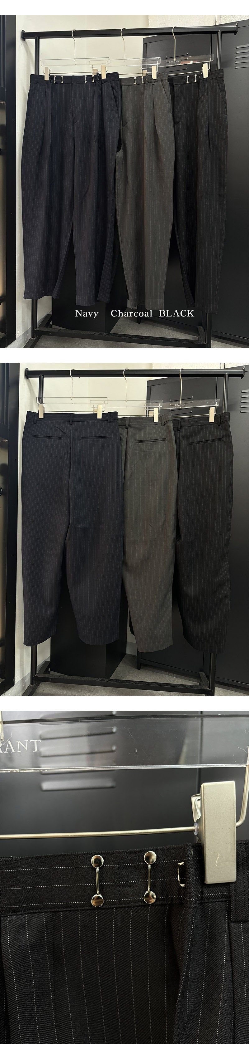 [S/S] Double stripe tuck wide slacks(3color)