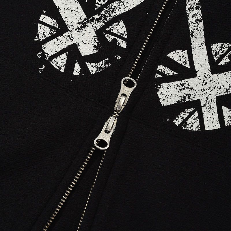 UNION JACK JERSEY ZIP UP [BLACK]