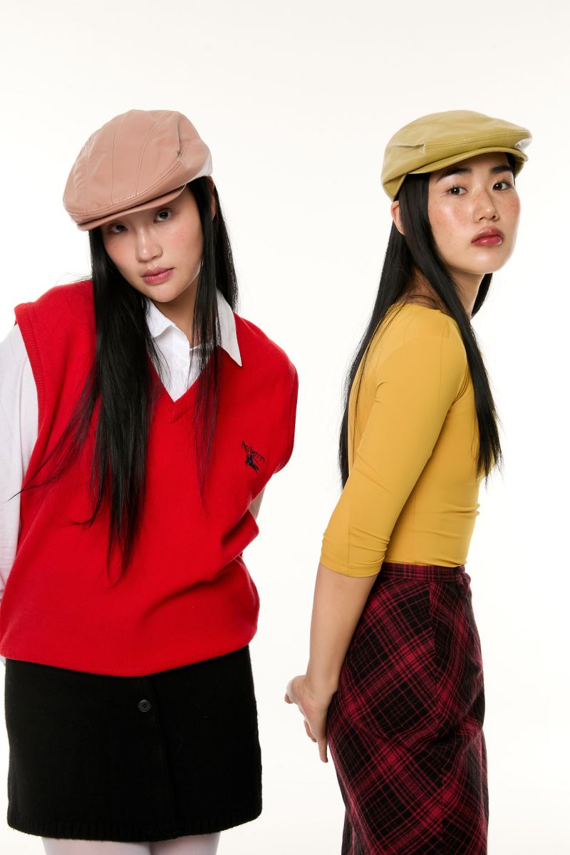 GLOSSY HUNTING CAP / PINK