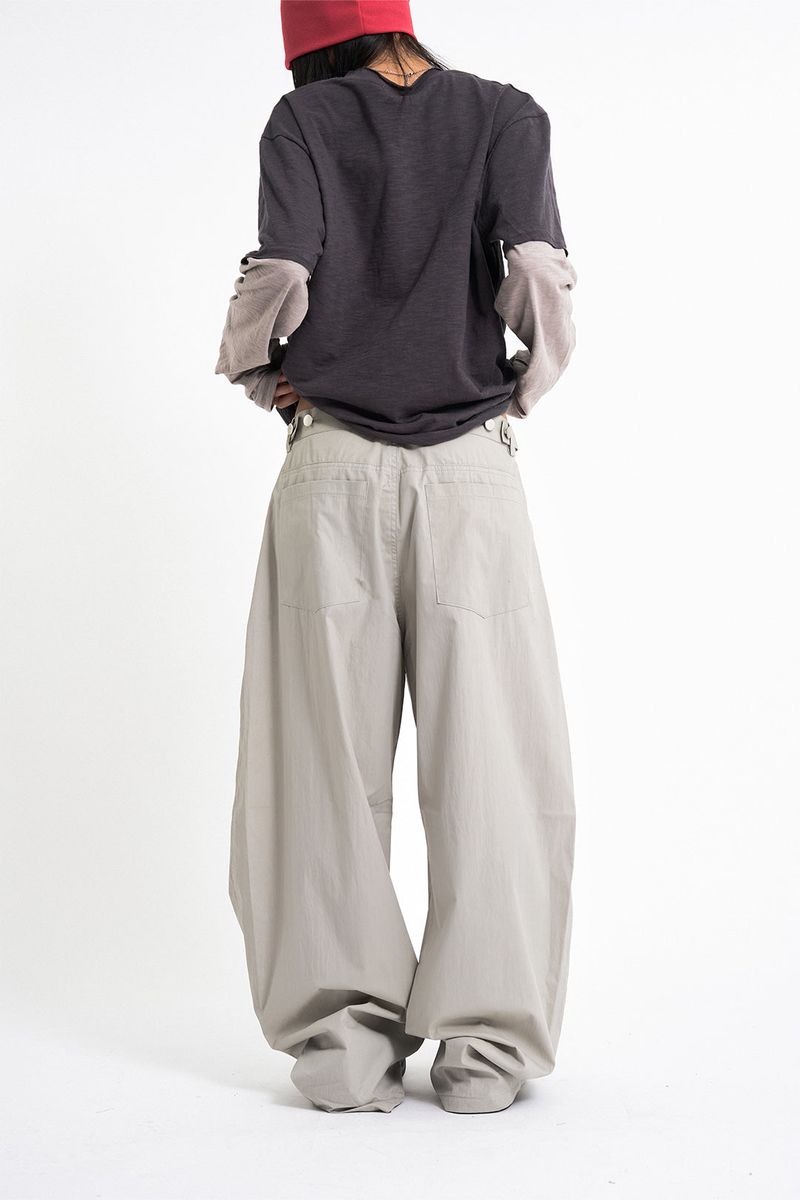 Brit light curved wide pants