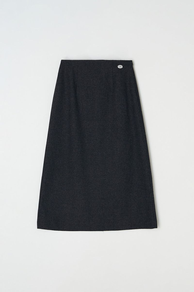 Falling long skirt_charcoal