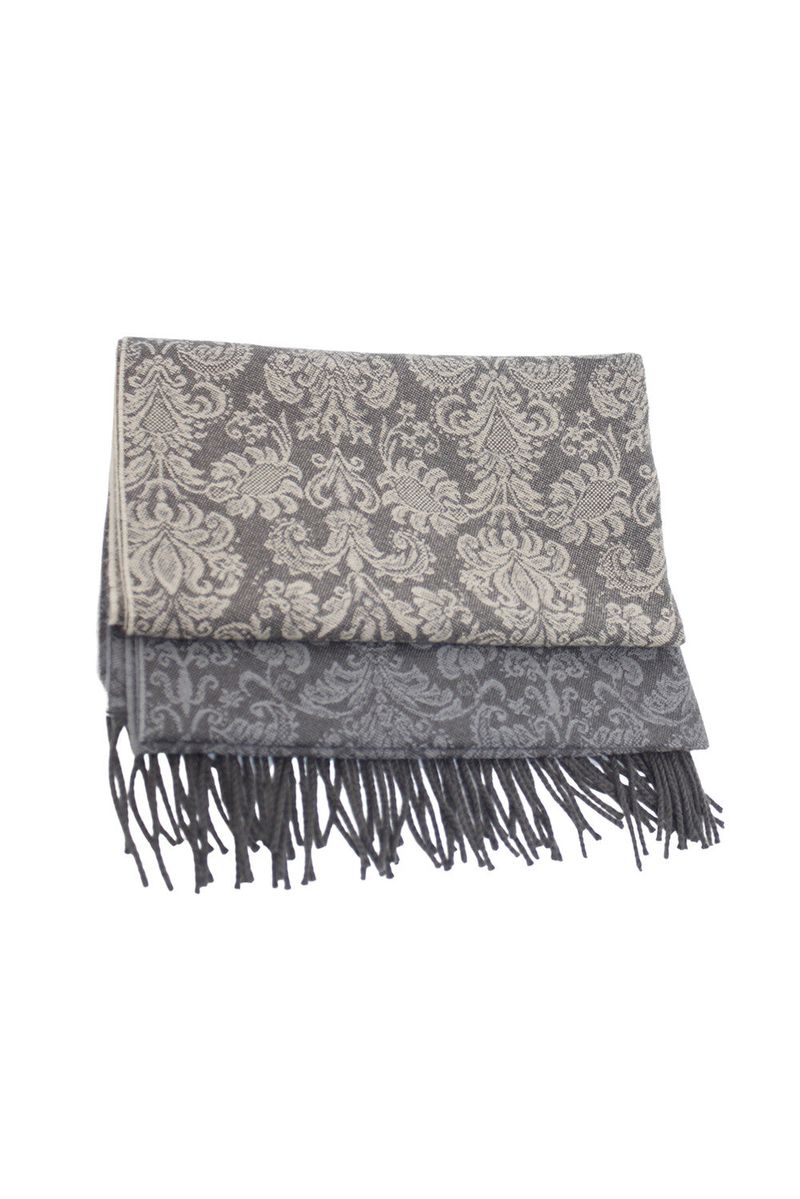 百合 Oriental paisley muffler (Gray)
