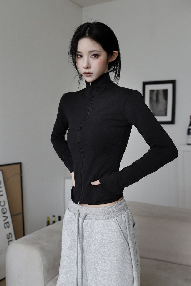 Beni Zip-up Long Sleeve Top